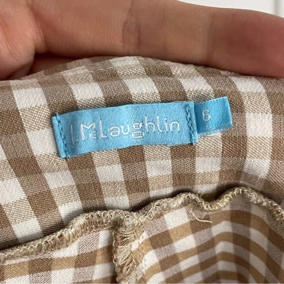 🥒 J. McLaughlin Masie Gingham Print Tapered Leg Slim Pull-On Trouser Pants 6 - Picture 7 of 9